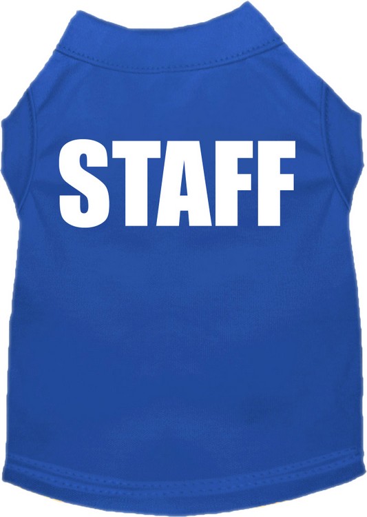 Staff Costume Screen Print Dog Shirt Blue Size XXL